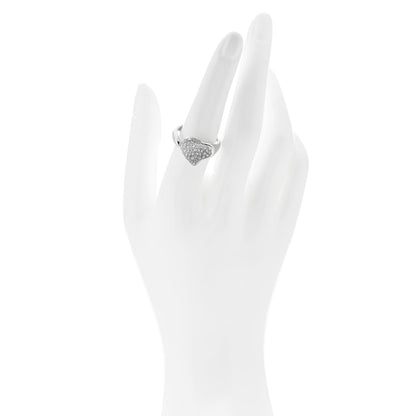 Tiffany Platinum Diamond Elsa Peretti Full Heart Ring 55 7.25 2 of 5