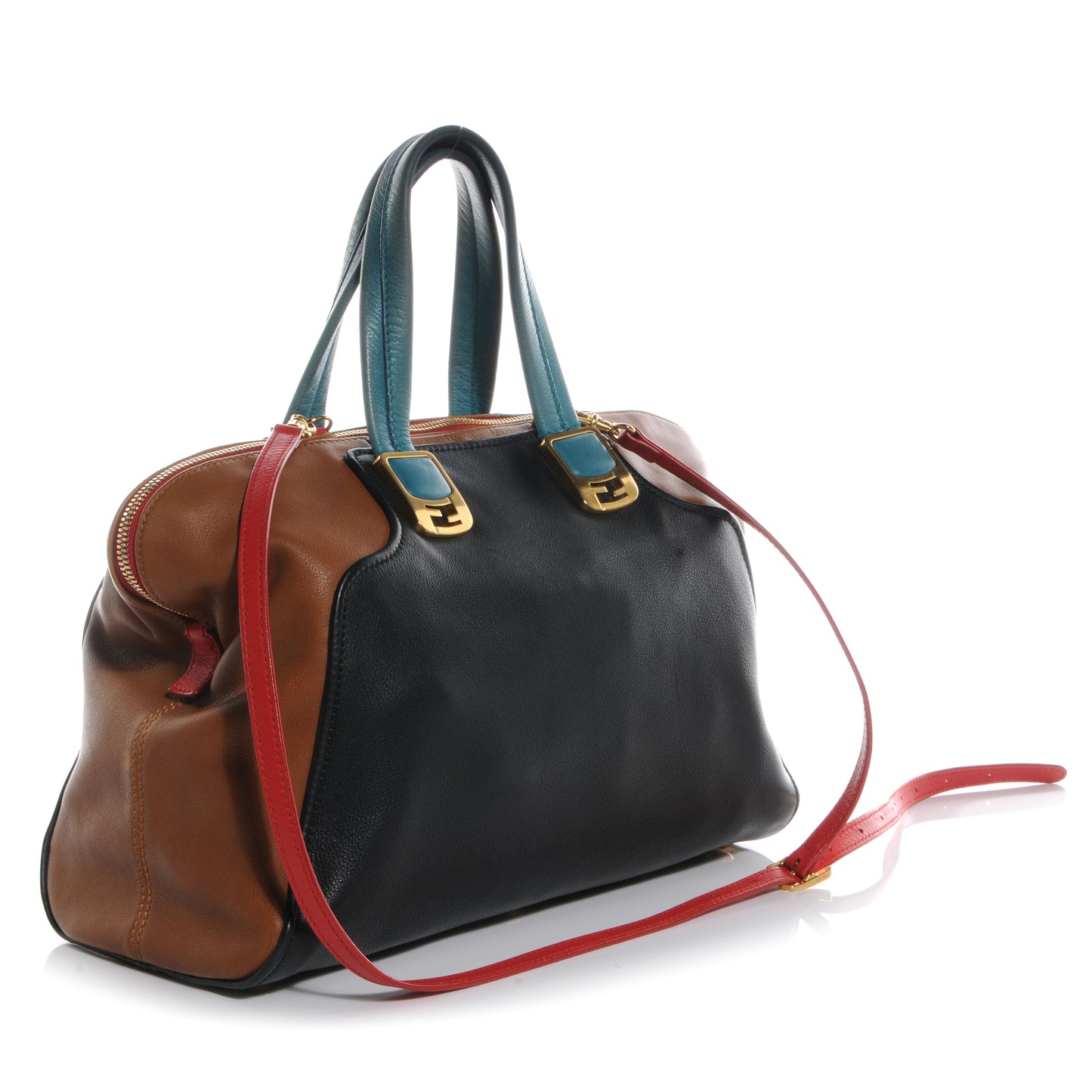 Calfskin Colorblock Large Chameleon Tote Biscotto