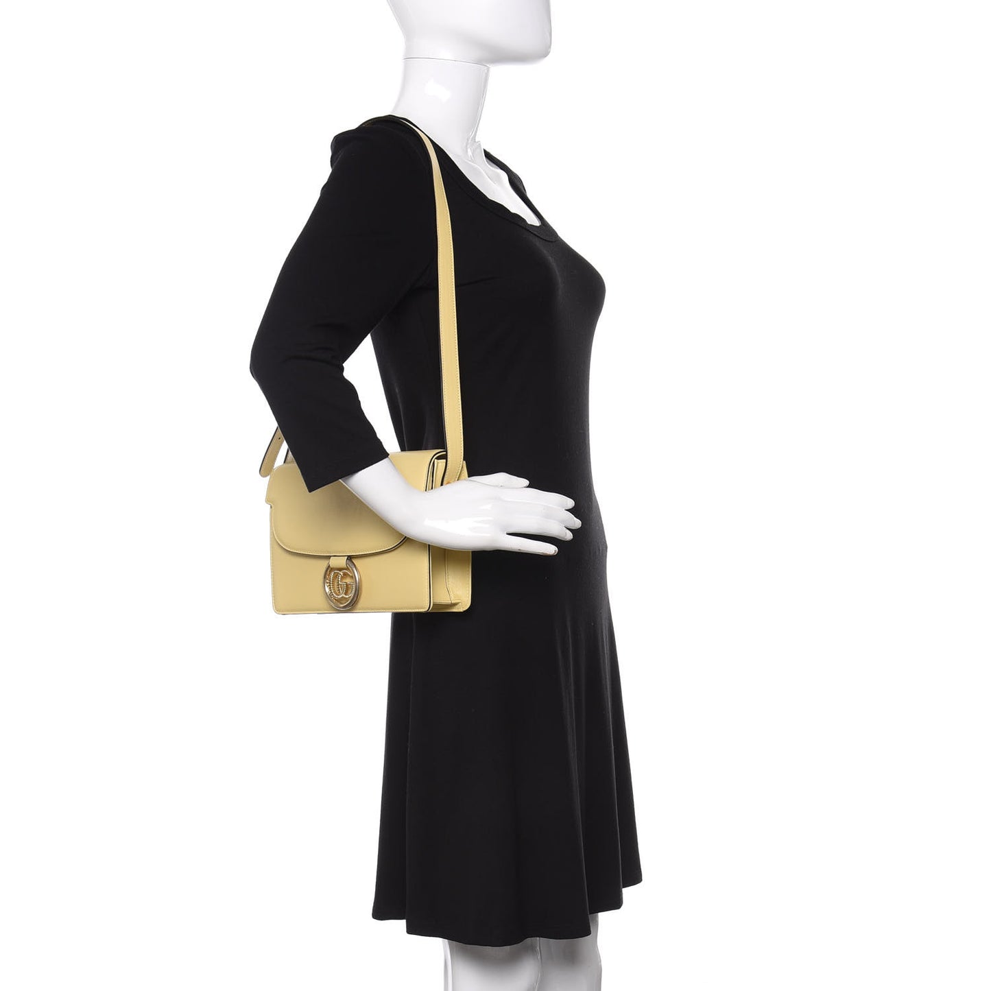 Textured Calfskin Small Torchon GG Ring Shoulder Bag Butter