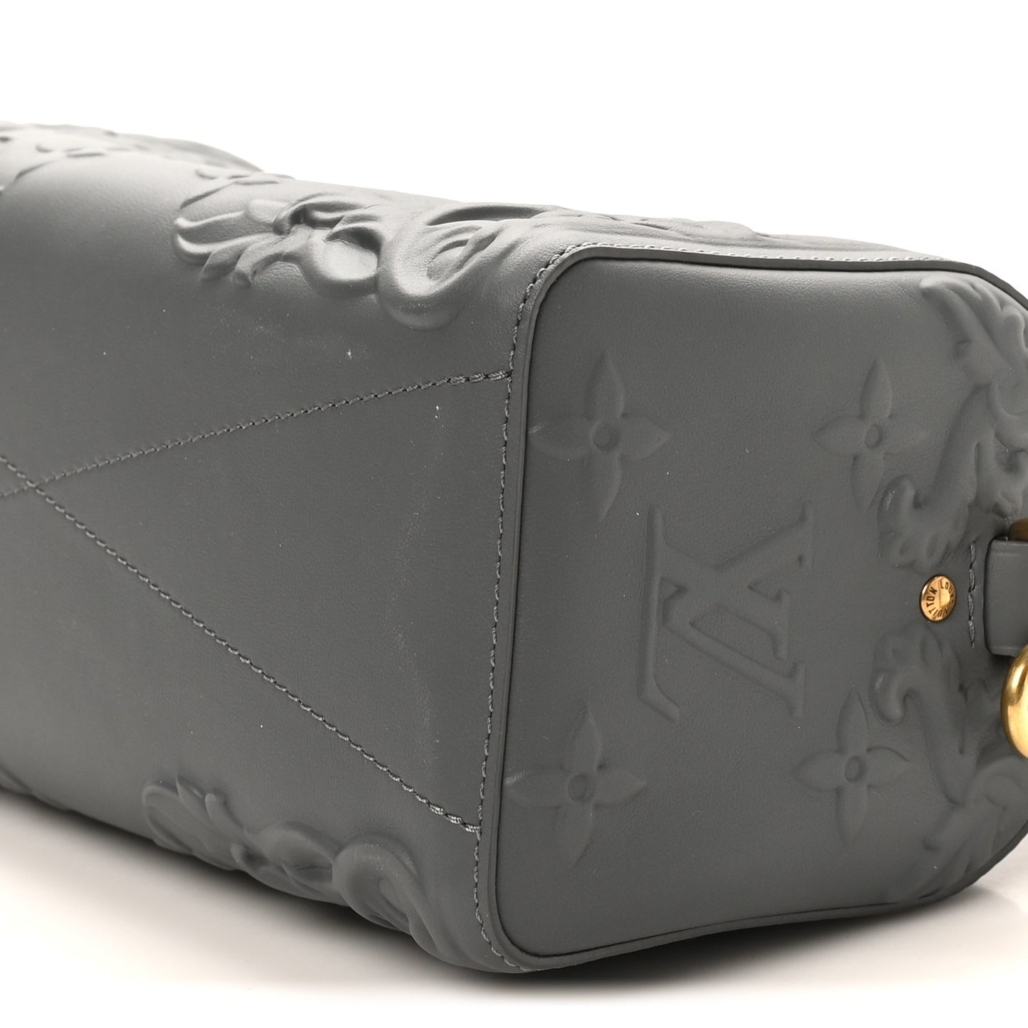 Calfskin Debossed Monogram Versailles City Keepall Dark Shadow Grey