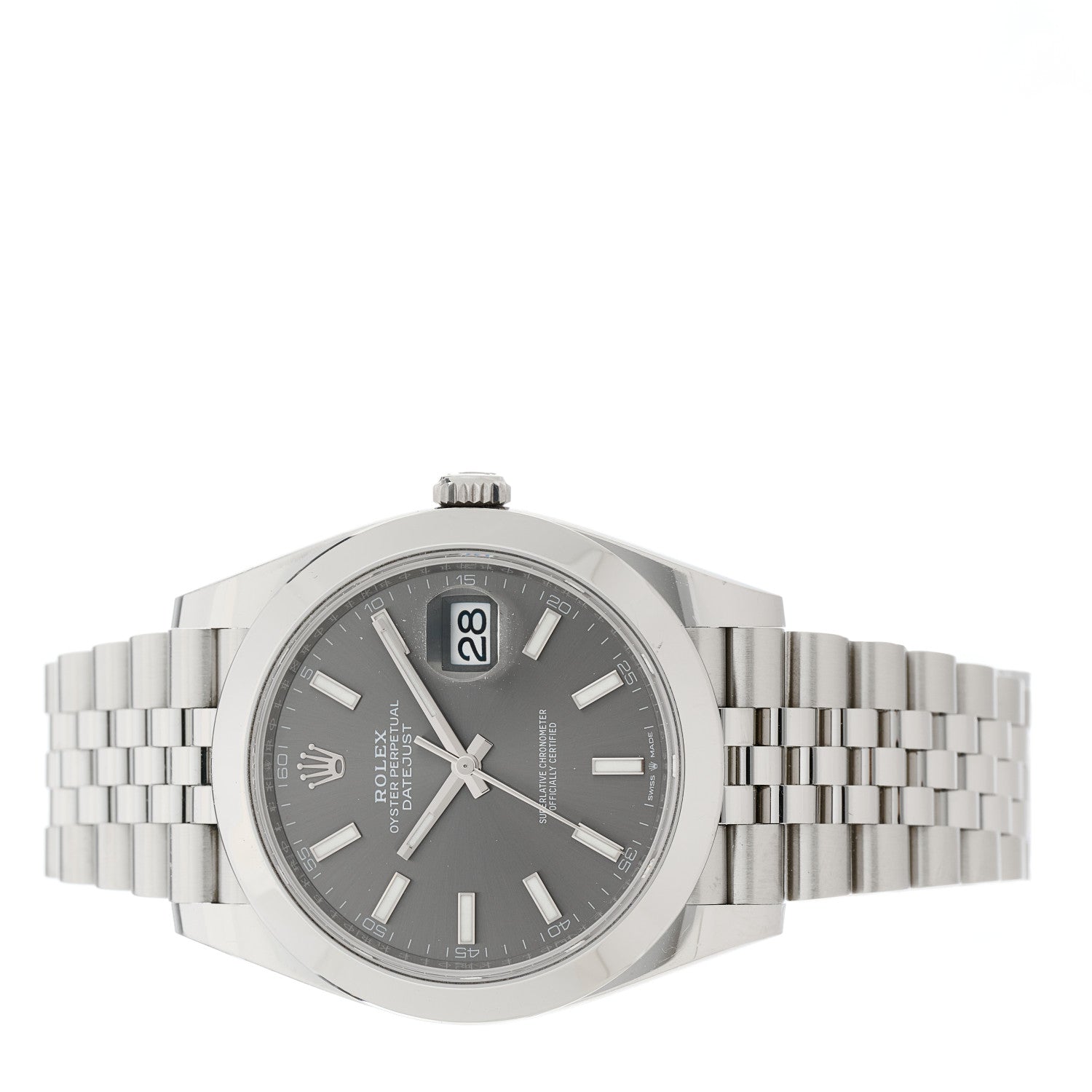 Rolex Stainless Steel 41mm Oyster Perpetual Datejust Watch Slate 126300 2 of 5