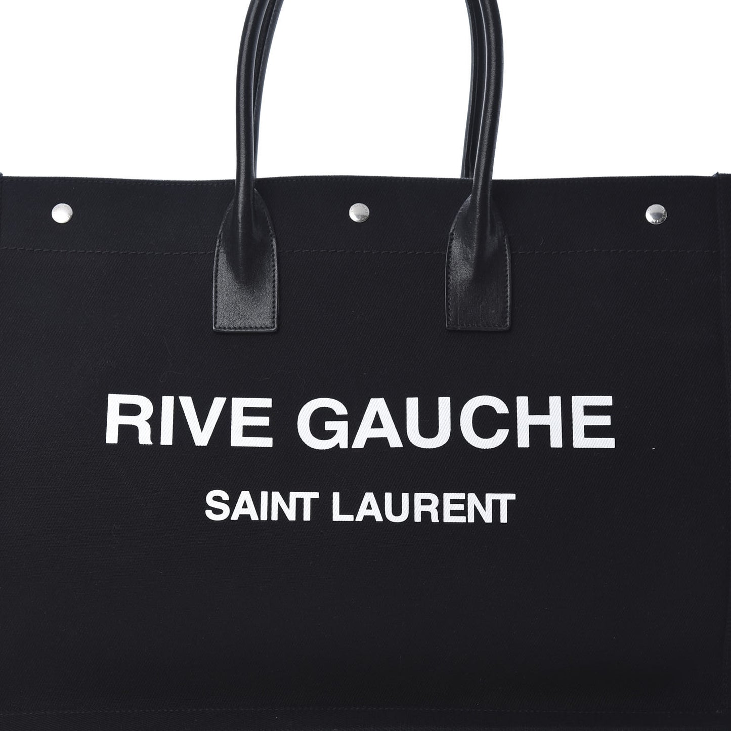 Linen Calfskin Rive Gauche Tote Black