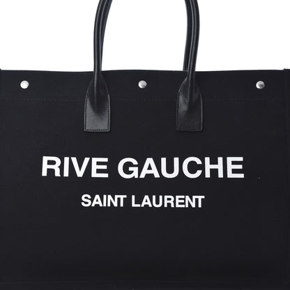 Saint Laurent Linen Calfskin Rive Gauche Tote Black 8 of 12