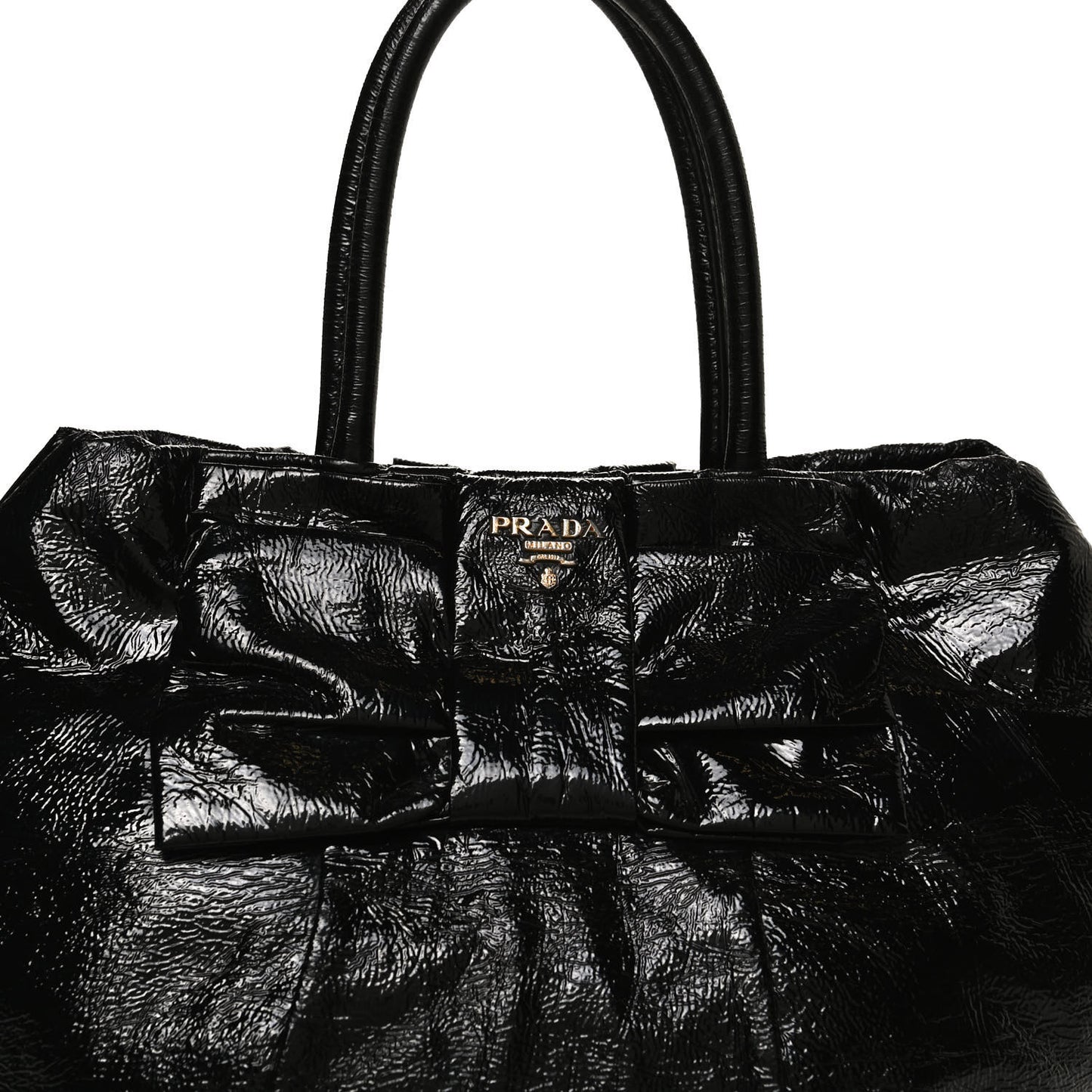 Vernice Bow Tote Black