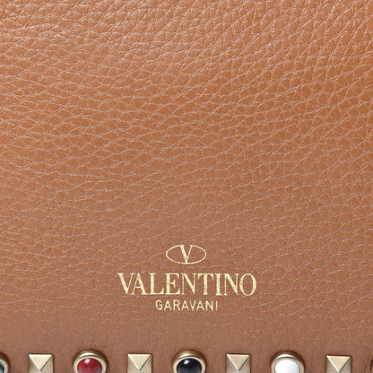 Valentino Garavani Calfskin Enchanted Wonderland Medium Guitar Strap Rockstud Rolling Flap Saddle Bag Light Cuir 7 of 9