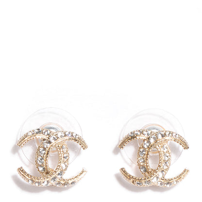 Chanel Crystal Moon CC Earrings Gold 1 of 5