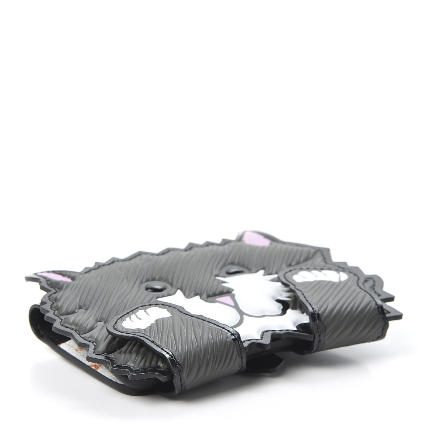 Epi Catogram Calfskin Cat Card Holder Black