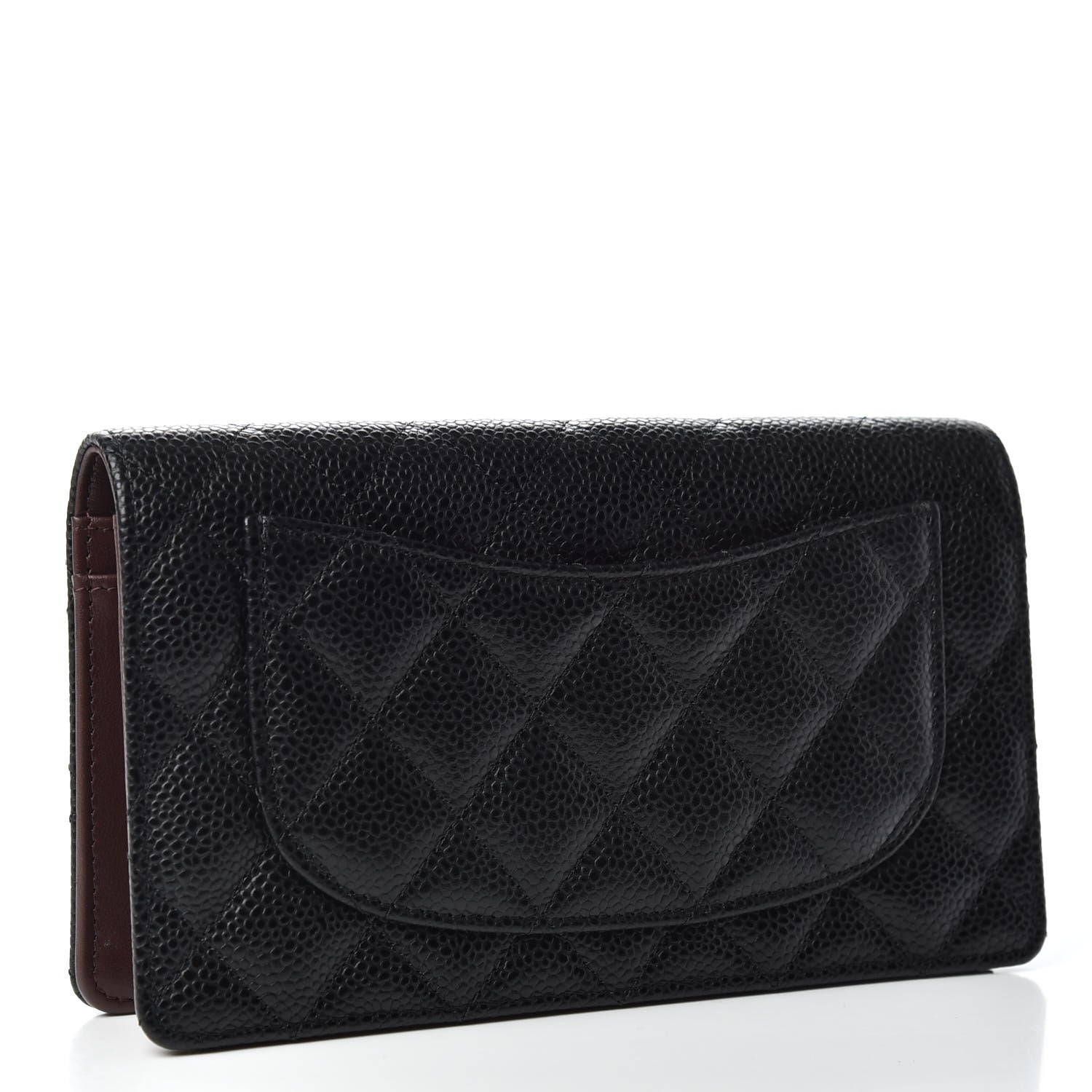 Chanel Caviar Quilted Yen Wallet Black 3 of 9