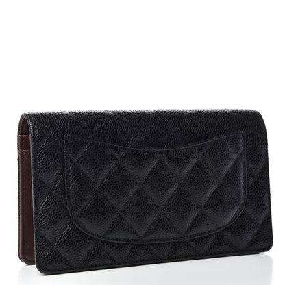 Chanel Caviar Quilted Yen Wallet Black 3 of 9