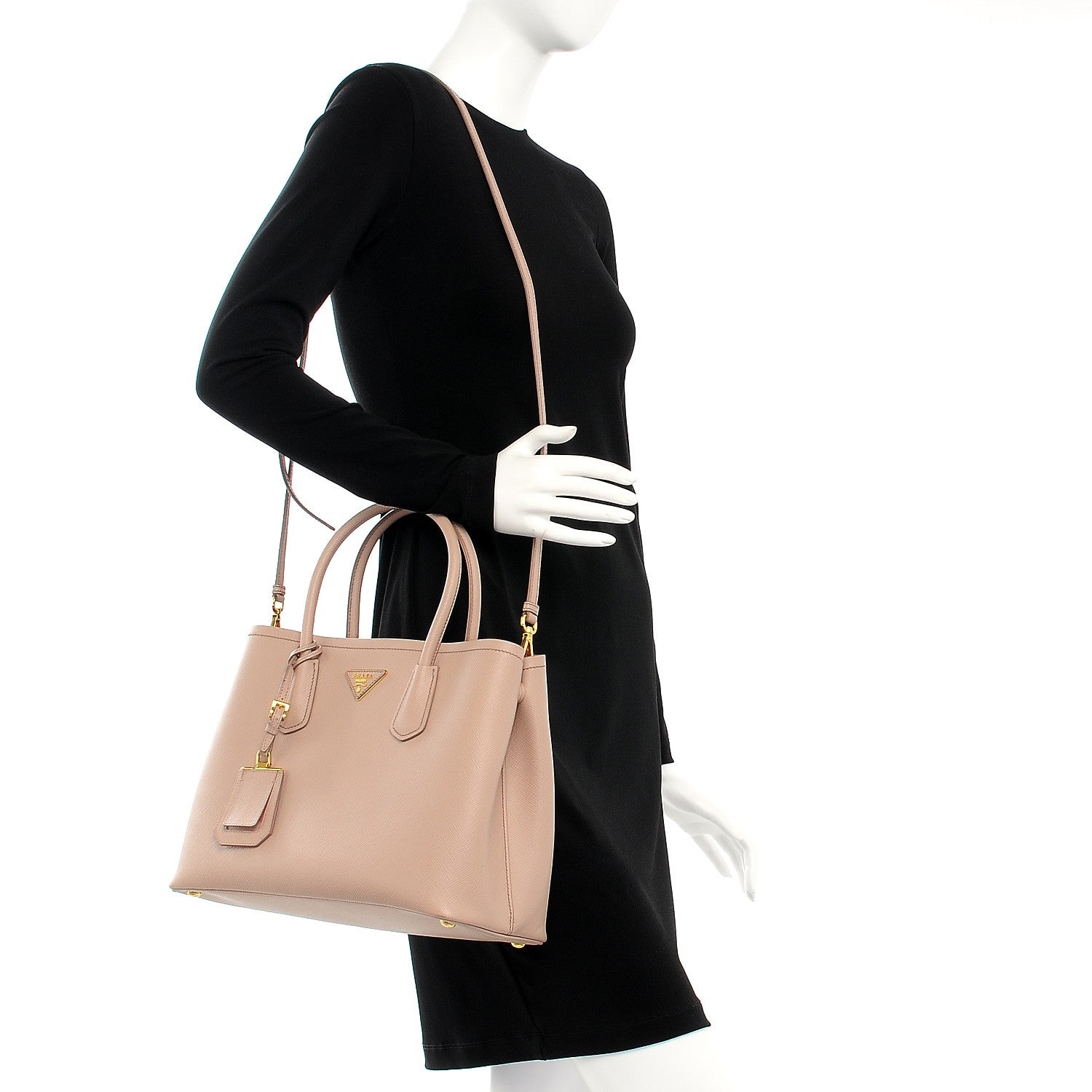 Prada Saffiano Cuir Small Double Bag Cammeo Rosa 3 of 14