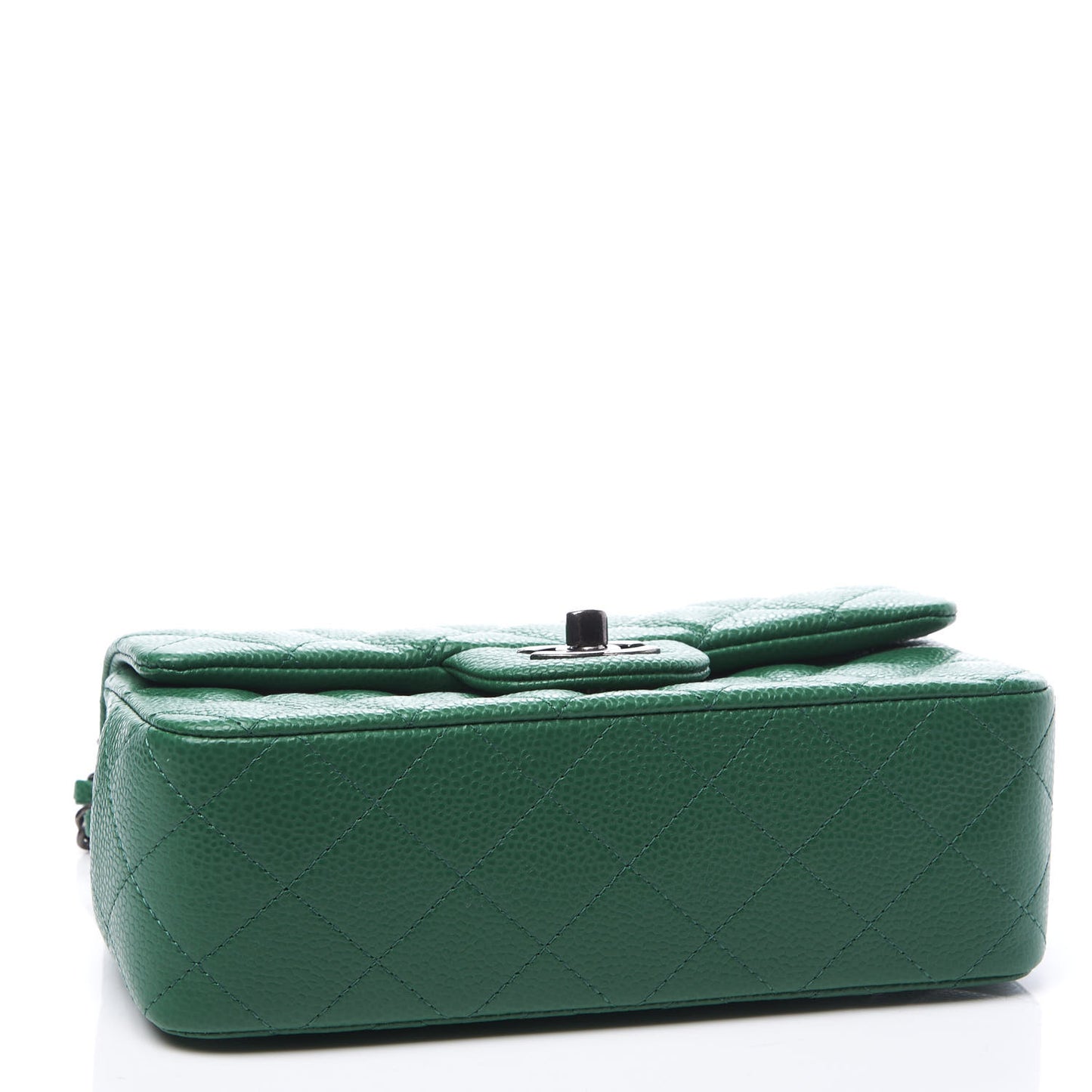 Caviar Quilted Mini Rectangular Flap Green