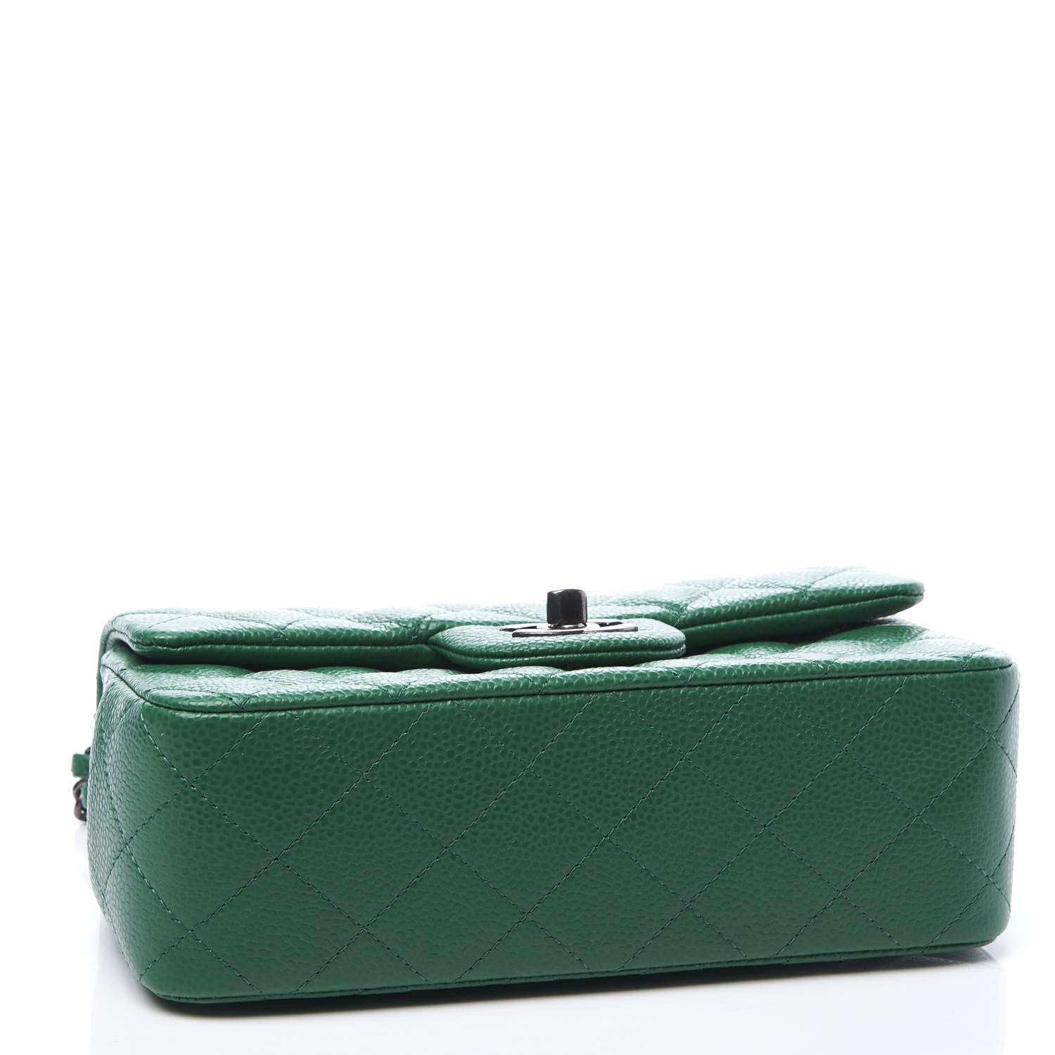 Chanel Caviar Quilted Mini Rectangular Flap Green 3 of 10