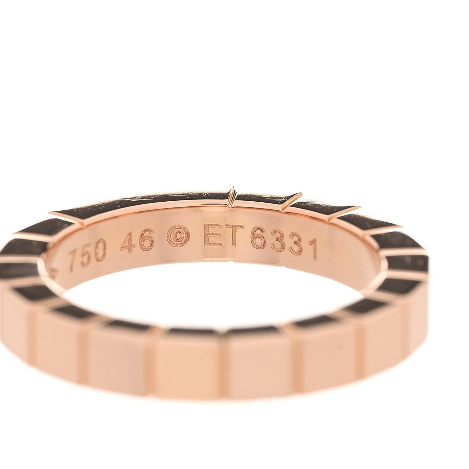 Cartier 18K Pink Gold 3mm Lanieres Ring 46 3.75 5 of 6