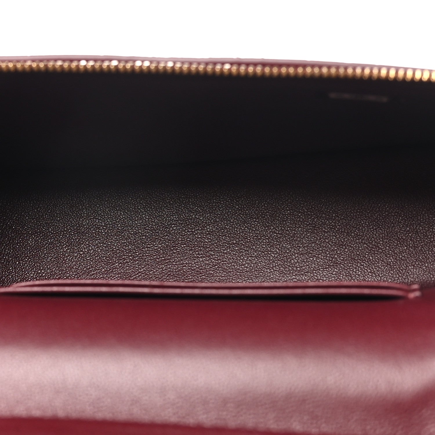 Chanel Calfskin Crocodile Embossed Crococo Top Handle Slim Vanity Case With Chain Dark Burgundy 5 of 11