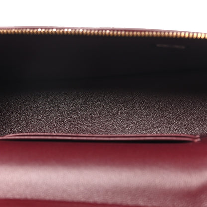 Chanel Calfskin Crocodile Embossed Crococo Top Handle Slim Vanity Case With Chain Dark Burgundy 5 of 11