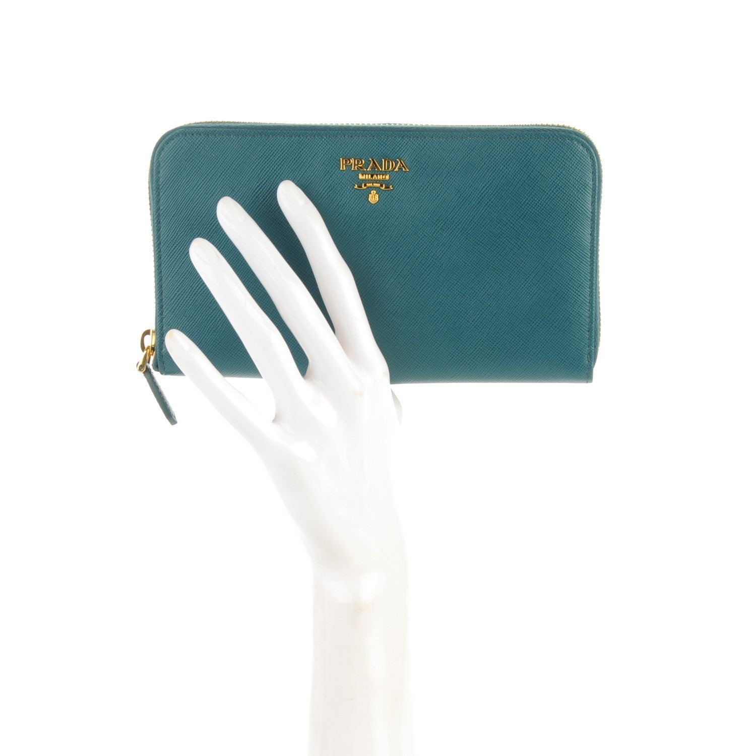 Prada Saffiano Metal Zip Around Wallet Ottanio 2 of 8