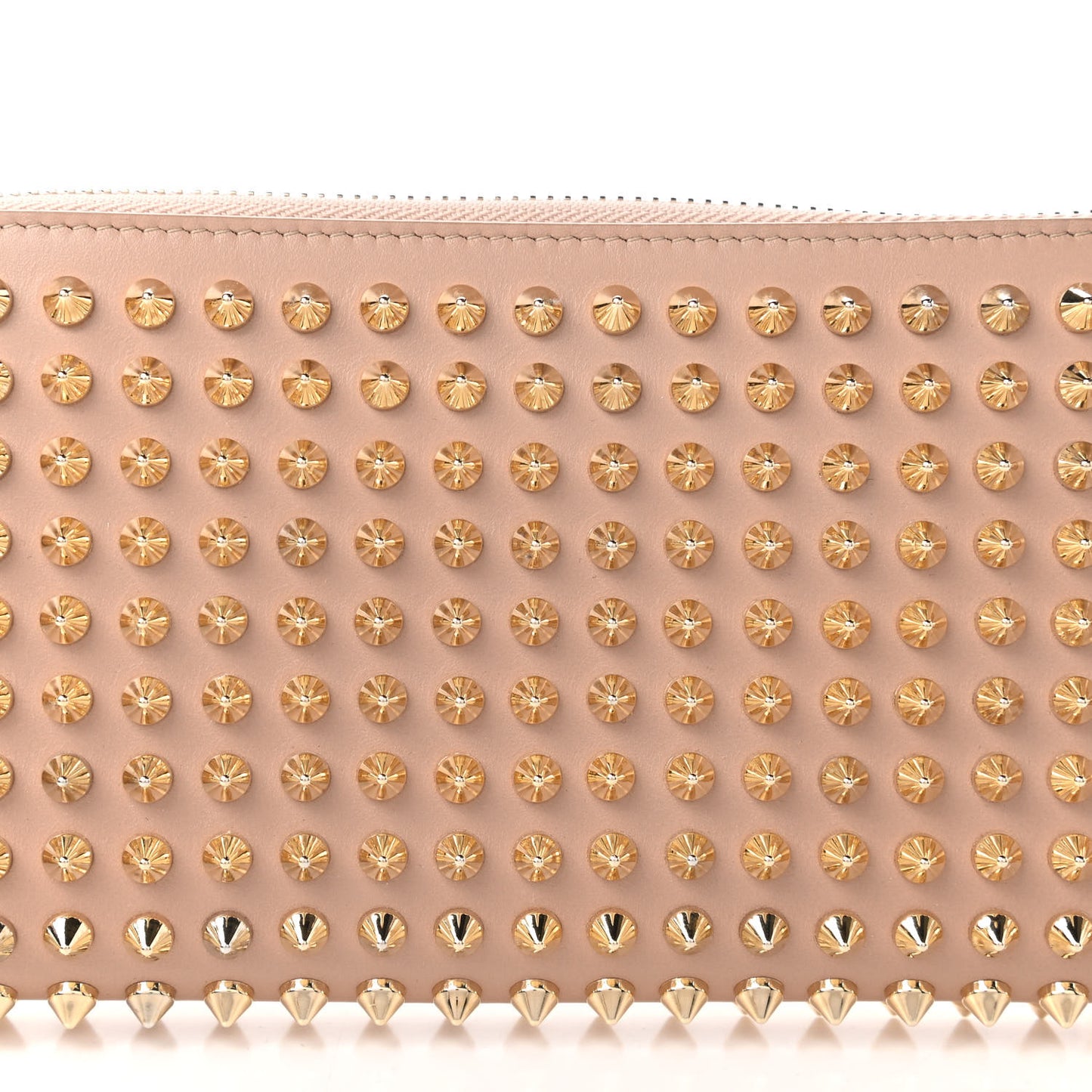 Calfskin Panettone Spiked Zip Around Wallet Dune