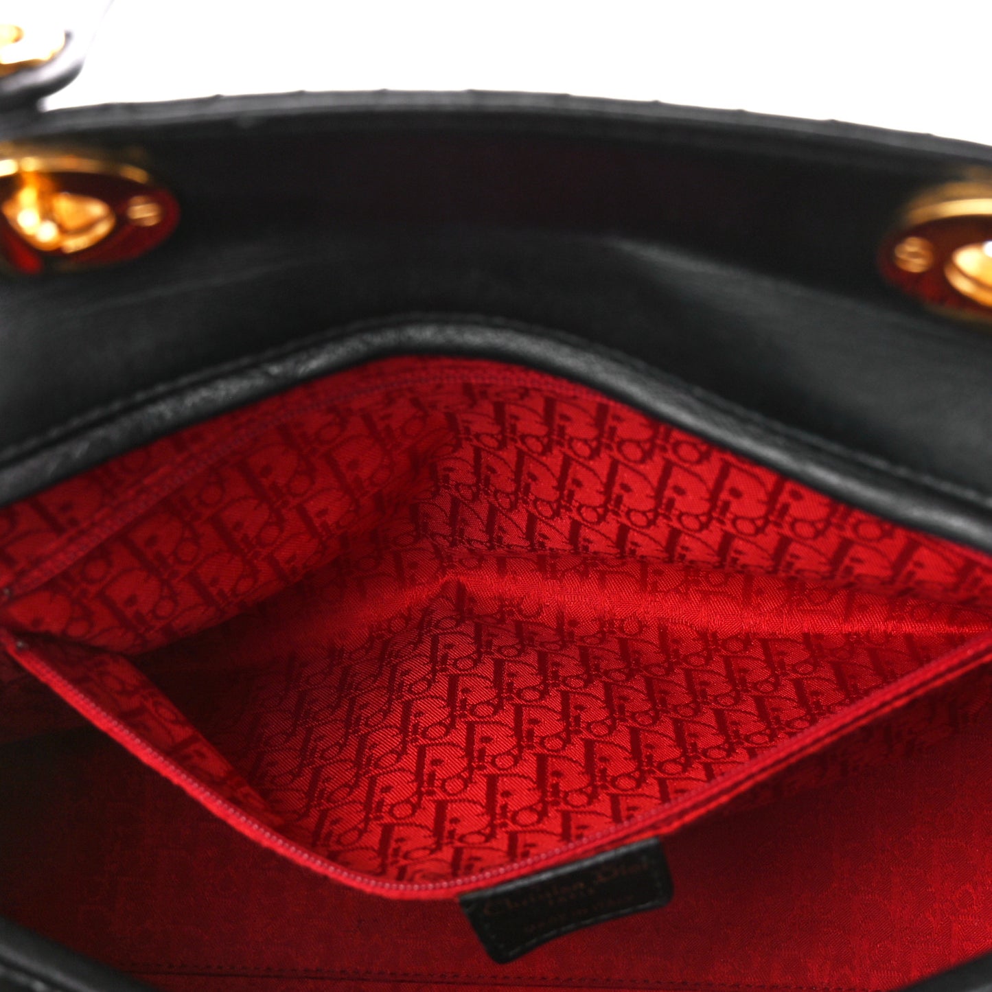 Lambskin Cannage Large Lady Dior Black