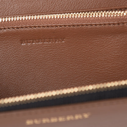 Burberry Calfskin Haymarket Check Elmore Zip Around Wallet Tan 8 of 8