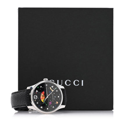 Gucci Stainless Steel Lizard 36mm G-Timeless Moonphase Star Planet Quartz Watch Black 5 of 5