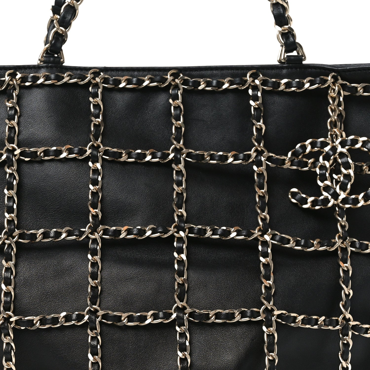 Chanel Lambskin Large Shopping Chain Tote Black 8 of 10