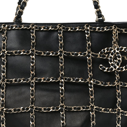 Chanel Lambskin Large Shopping Chain Tote Black 8 of 10