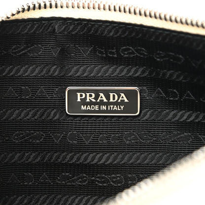 Prada Grace Lux Triangle Logo Embossed Triangle Wristlet Pouch White 6 of 7