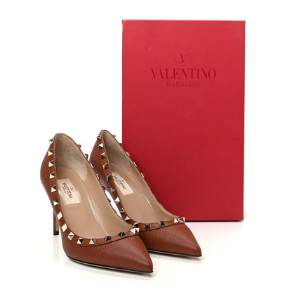 Valentino Garavani Pebbled Calfskin Rockstud 85mm Pumps 36 Cuoio 10 of 10