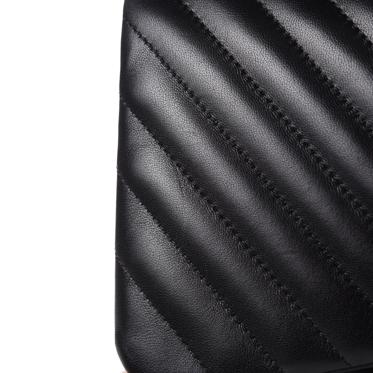 Lambskin Chevron Quilted Jumbo Double Flap So Black
