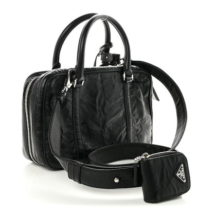 Prada Nappa Antique Medium Re-Edition 2001 Two Handle Bag Black 3 of 10