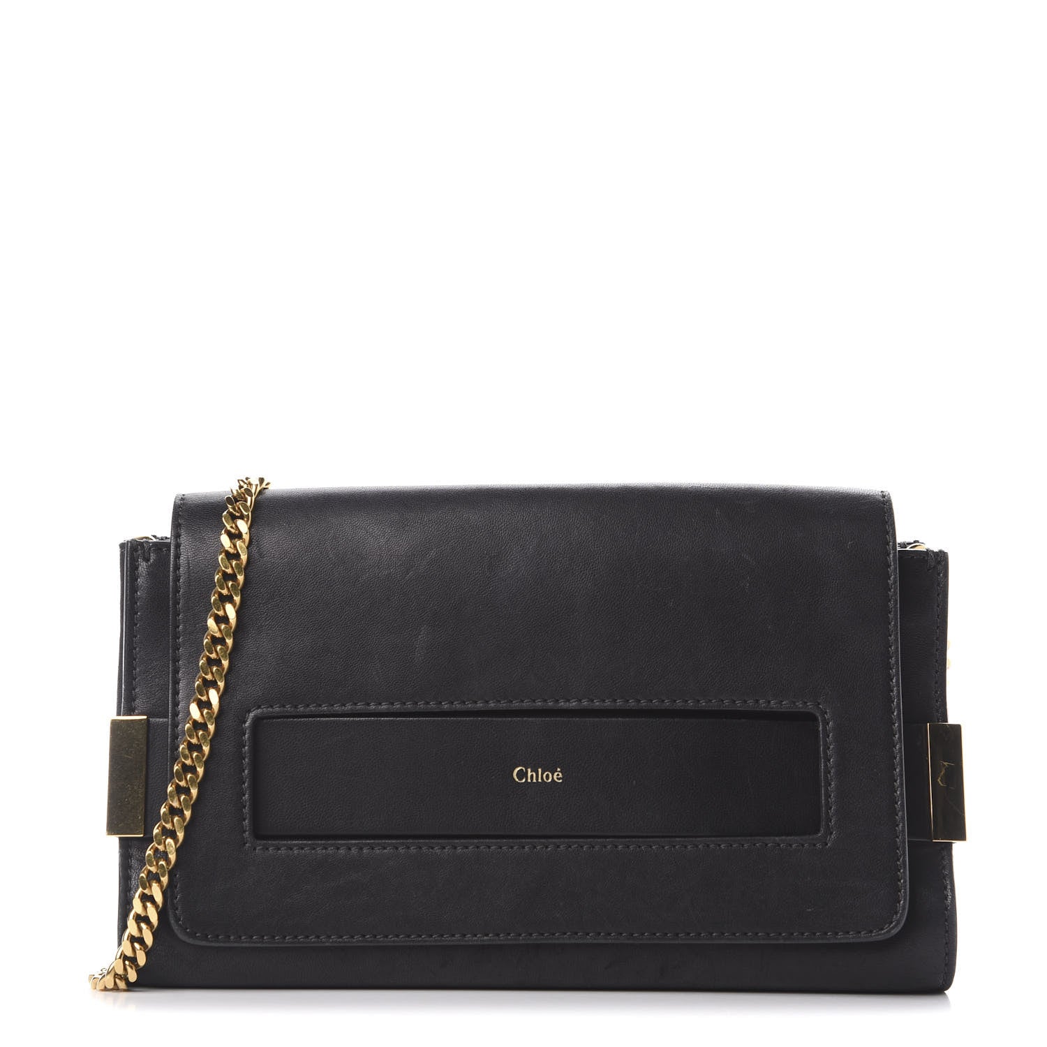 Chloe Lambskin Medium Elle Chain Clutch Black 1 of 9