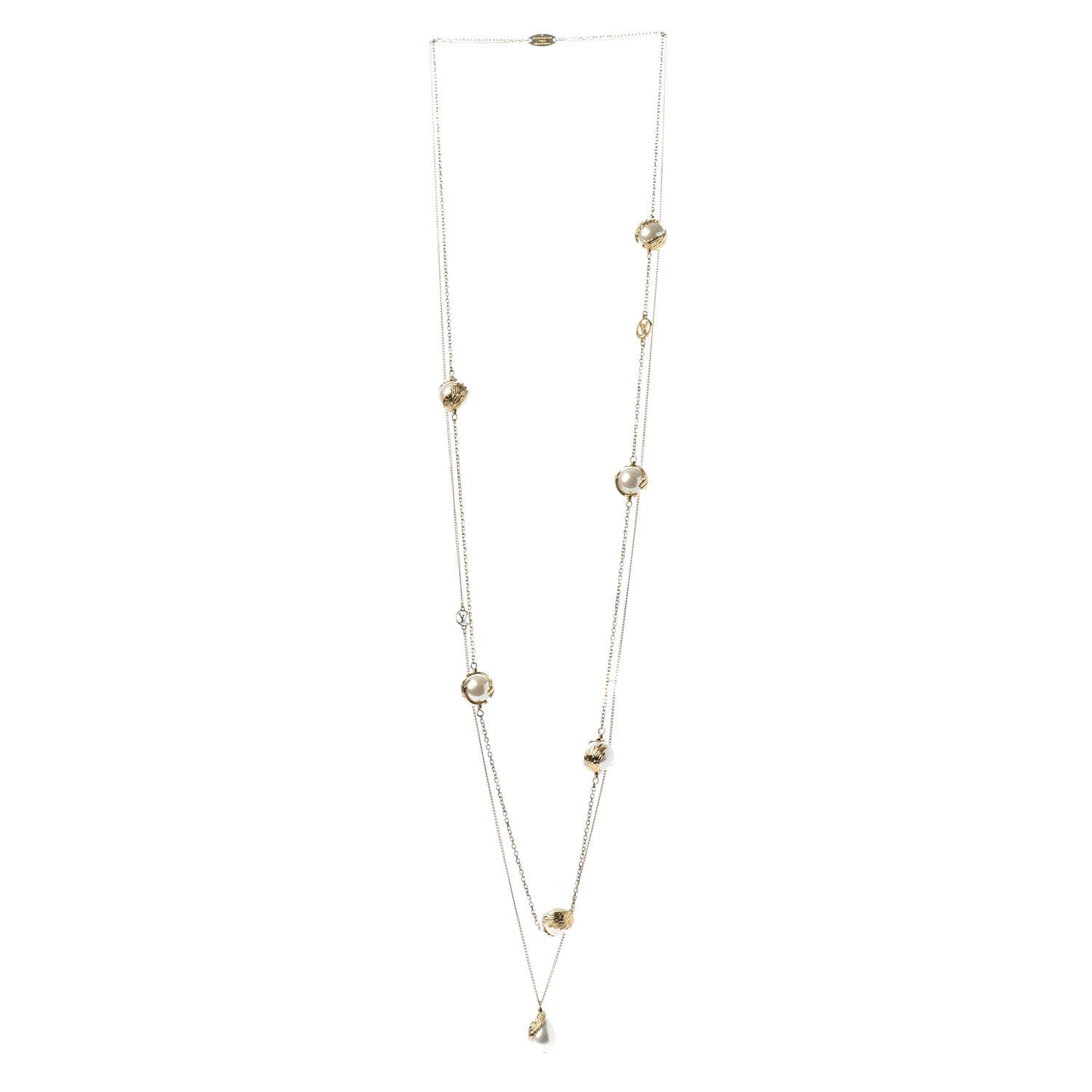 Pearl Angels Long Necklace Gold