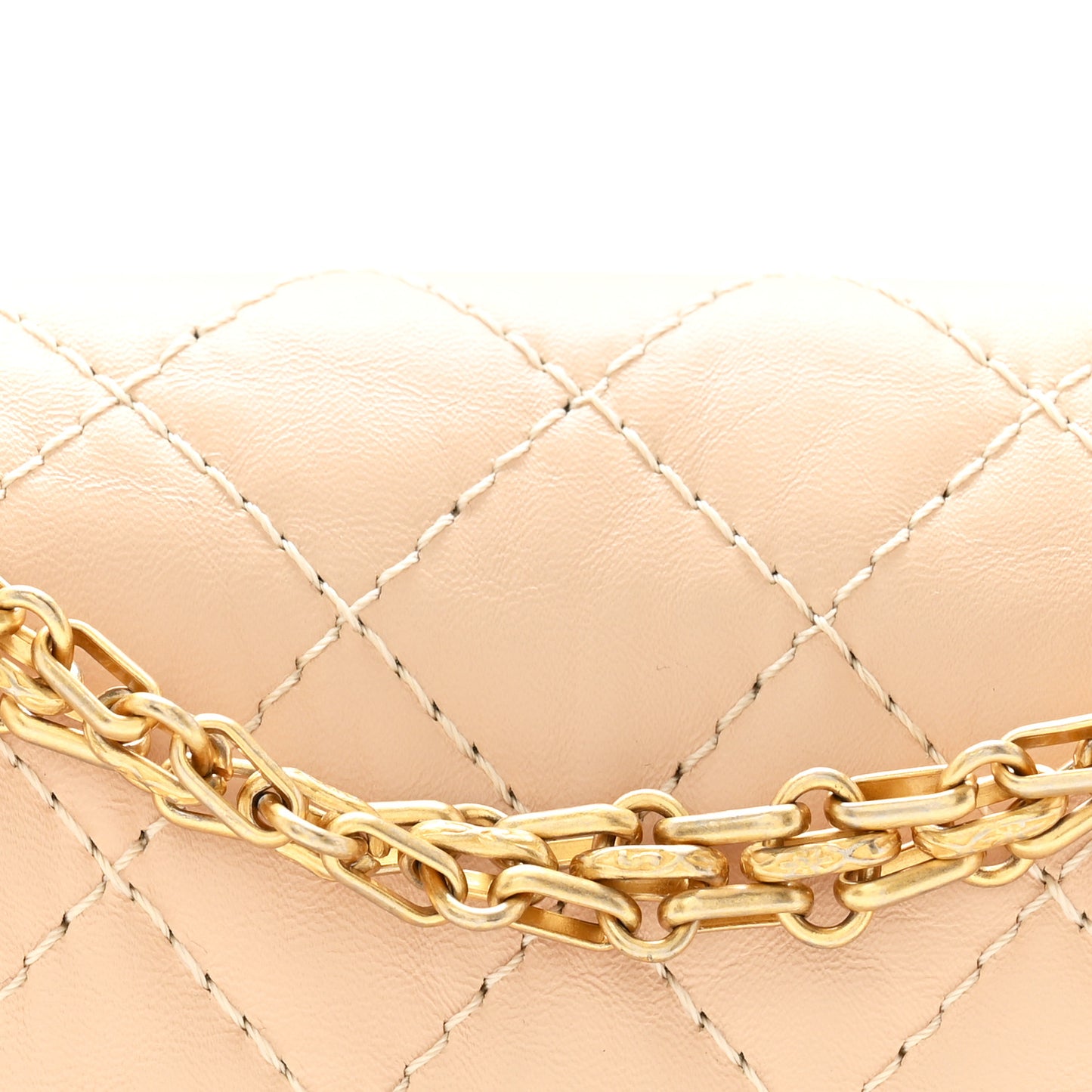 Aged Calfskin Quilted 2.55 Reissue Mini Flap Beige