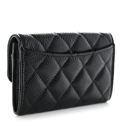 Chanel Caviar Quilted Flap Card Holder Wallet Black 3 of 8