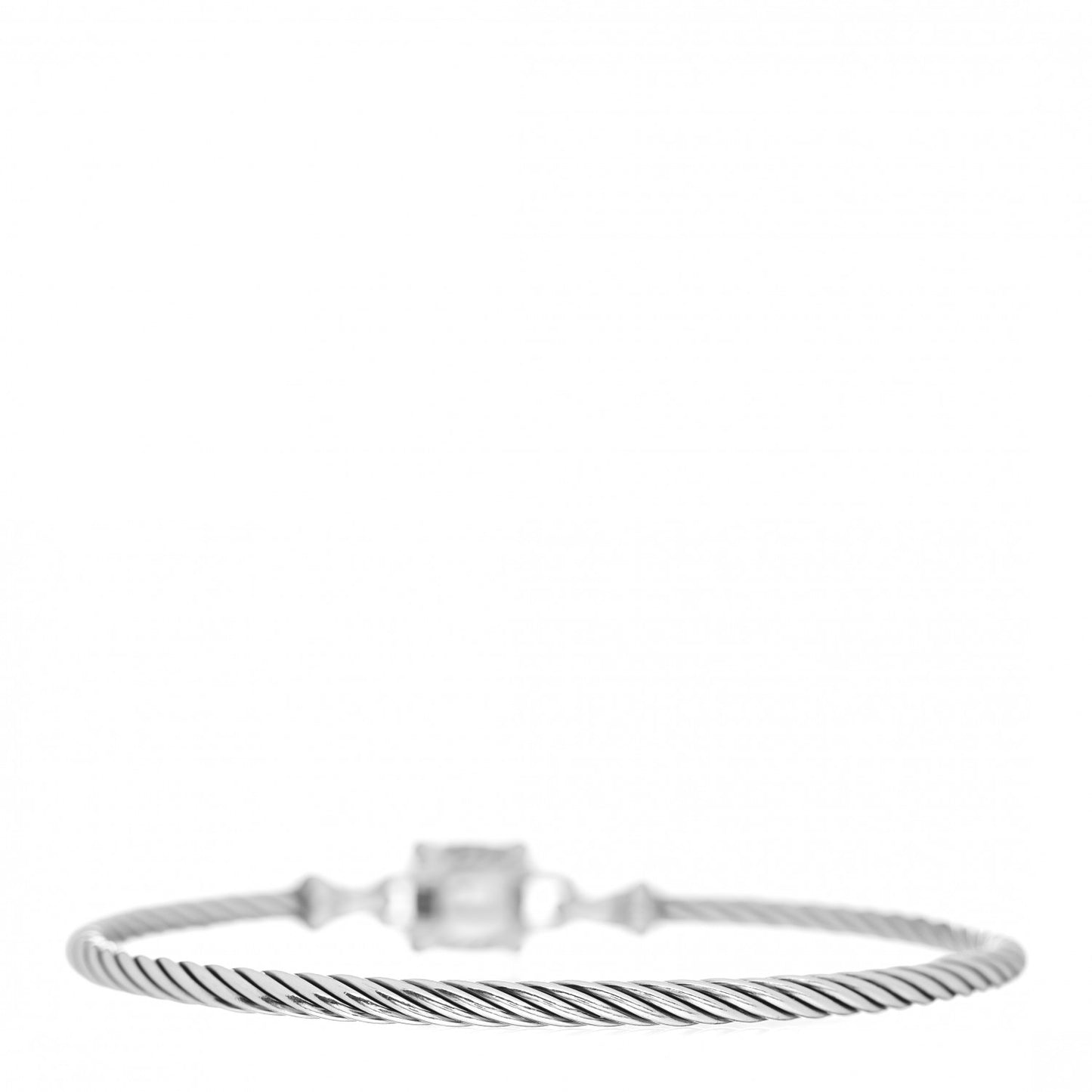 Sterling Silver Blue Topaz Diamond 8mm Chatelaine Bracelet