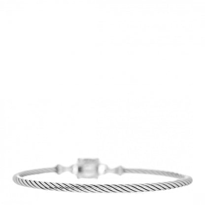 David Yurman Sterling Silver Blue Topaz Diamond 8mm Chatelaine Bracelet 3 of 4