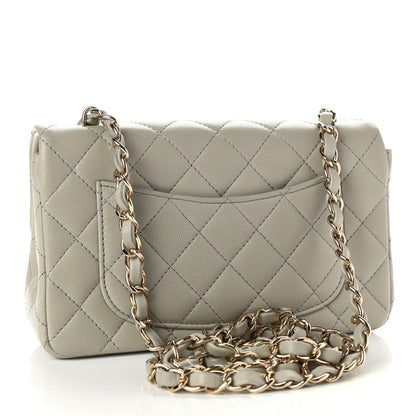 Chanel Lambskin Quilted Mini Rectangular Flap Grey 2 of 10