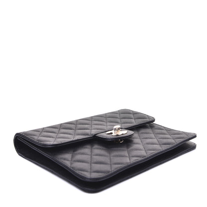 Chanel Caviar Quilted Square Flap Clutch Black 4 of 13