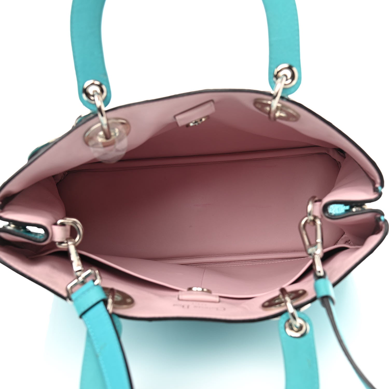 Christian Dior Ostrich Medium Diorissimo Tote Turquoise 6 of 13