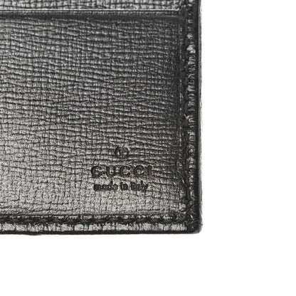 Gucci GG Supreme Monogram Azalea Calfskin Retro Interlocking G Bi-Fold Wallet Black 6 of 8