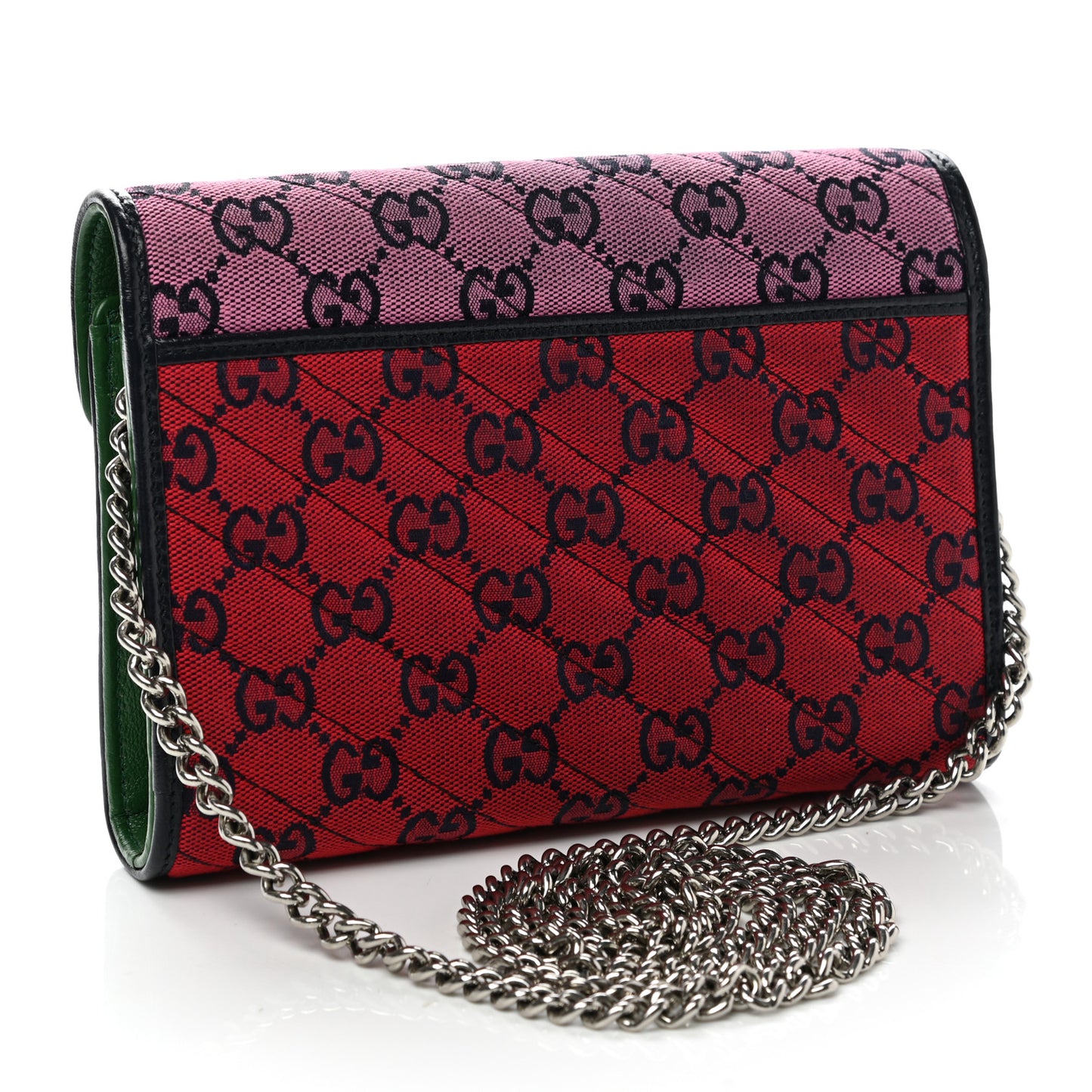Monogram Multicolor Matelasse Diagonal GG Marmont Chain Wallet Red Blue Pink Green