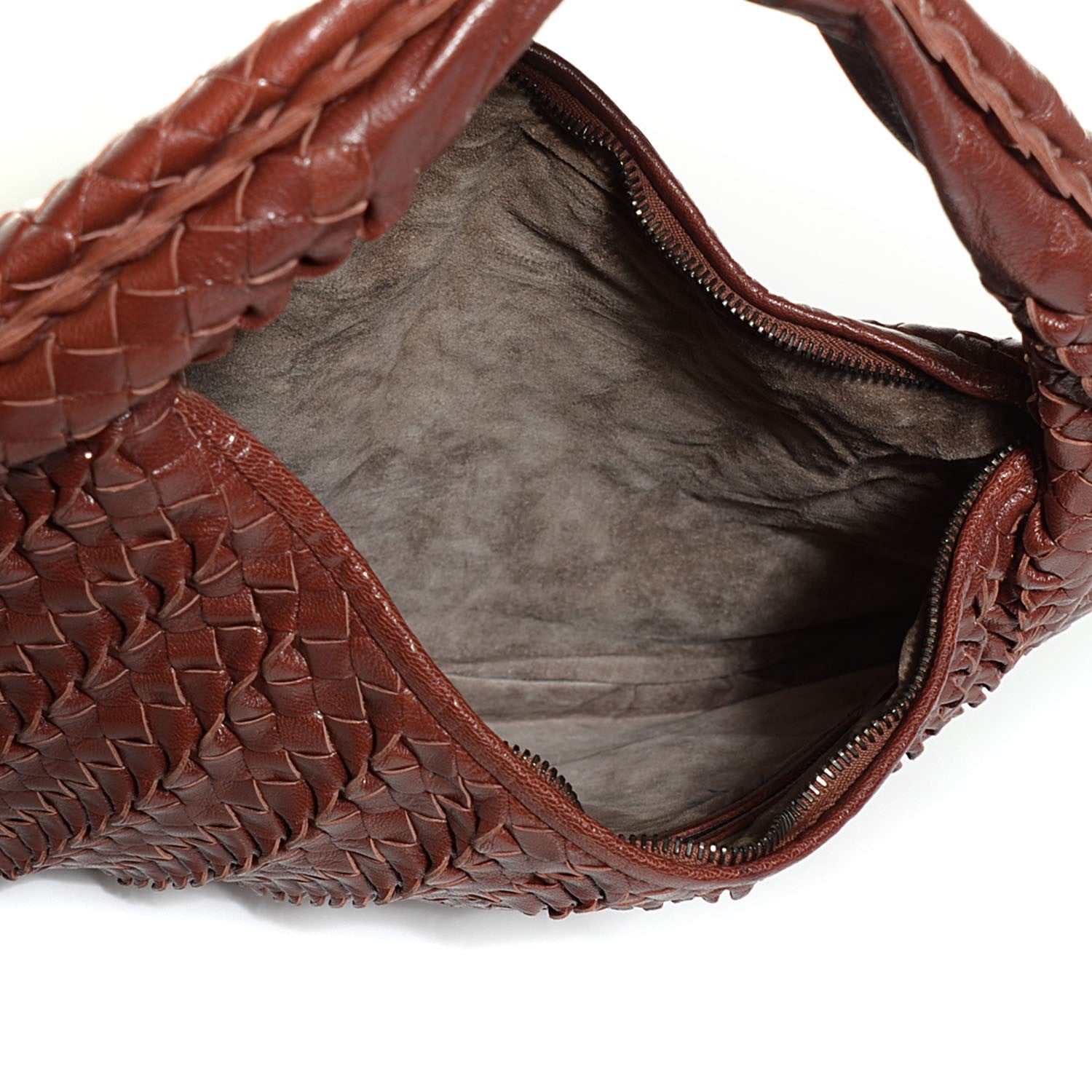 Bottega Veneta Shiny Goatskin Intrecciato Small Tornabuoni Hobo Bramble 5 of 9