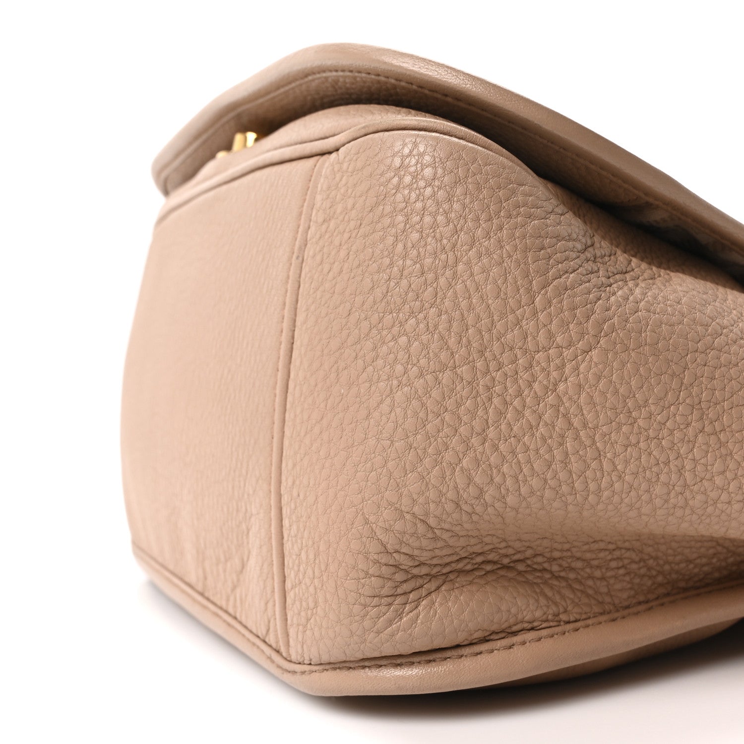 Prada Vitello Daino Embossed Logo Flap Shoulder Bag Sesamo 8 of 9
