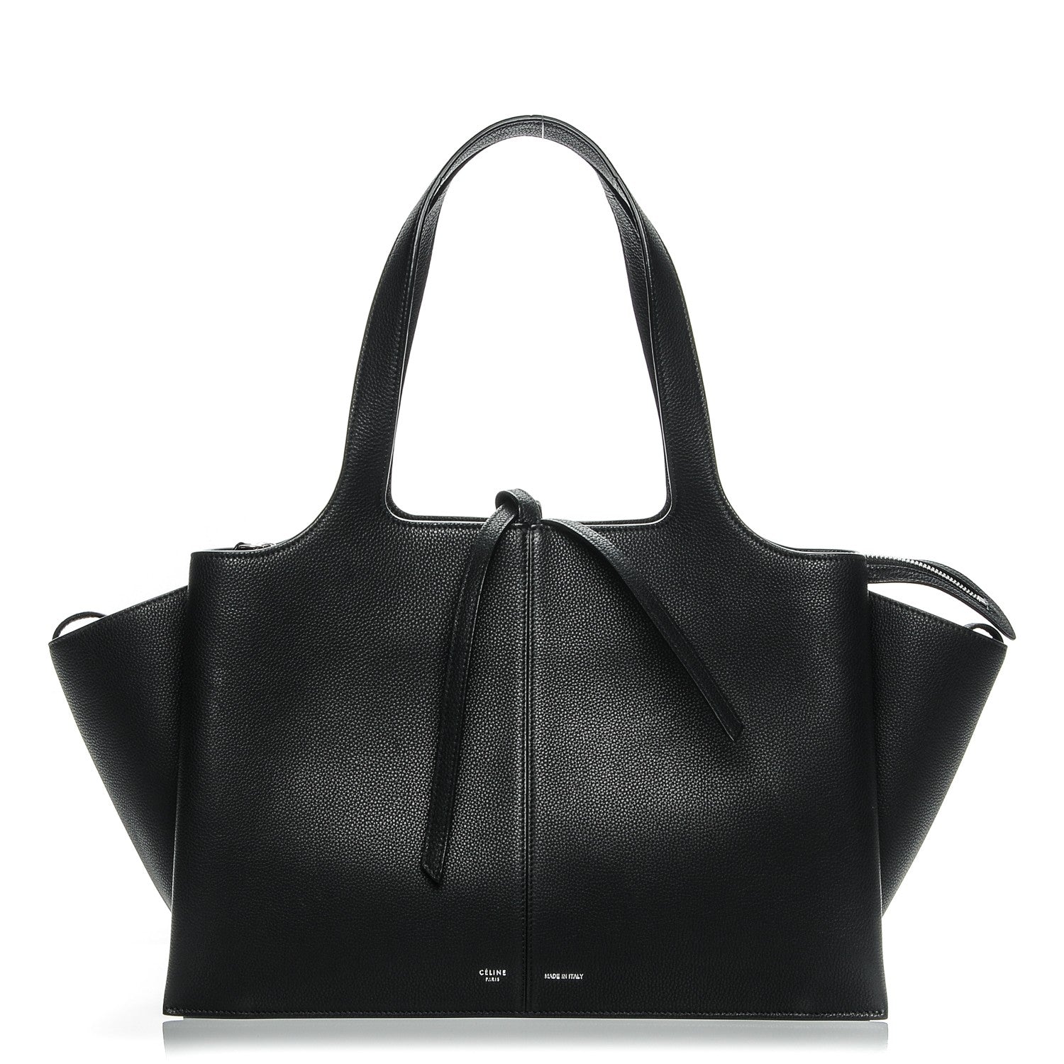 Celine Baby Grained Calfskin Medium Tri-Fold Bag Black 1 of 7
