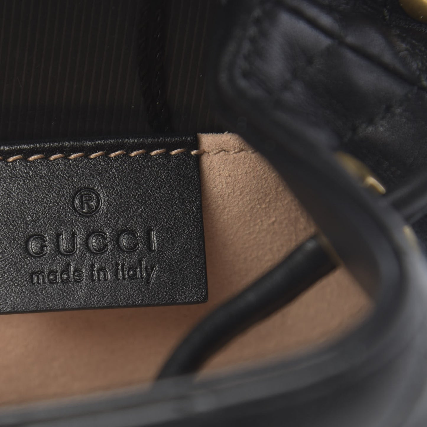 Calfskin Matelasse GG Marmont Flap Backpack Black