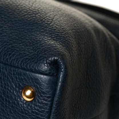 Miu Miu Goatskin Madras Zip Crossbody Bag Navy 12 of 14