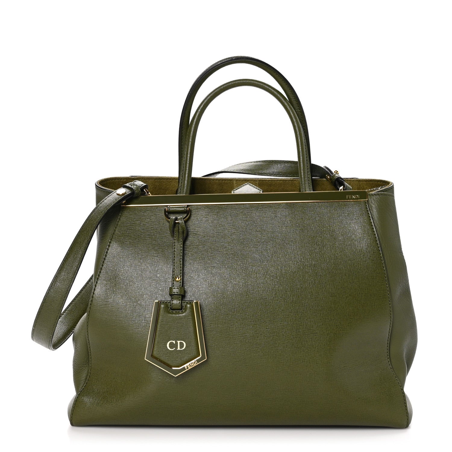 Fendi Vitello Elite Regular 2Jours Tote Oliva 1 of 10