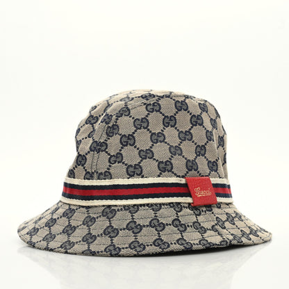 Gucci GG Monogram Web Bucket Hat M Beige Blue 2 of 6