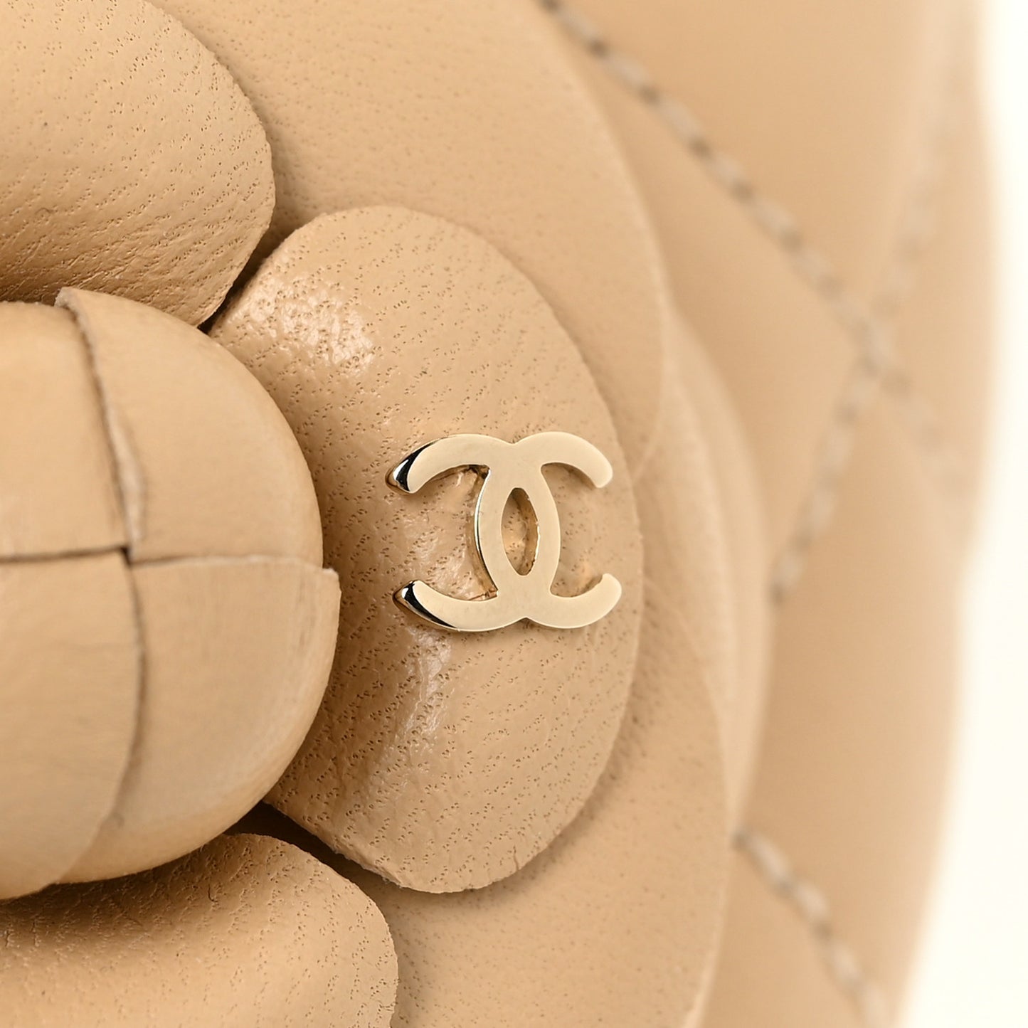 Lambskin Quilted Camellia Ankle Strap Pumps 36.5 Black 37.5 Beige