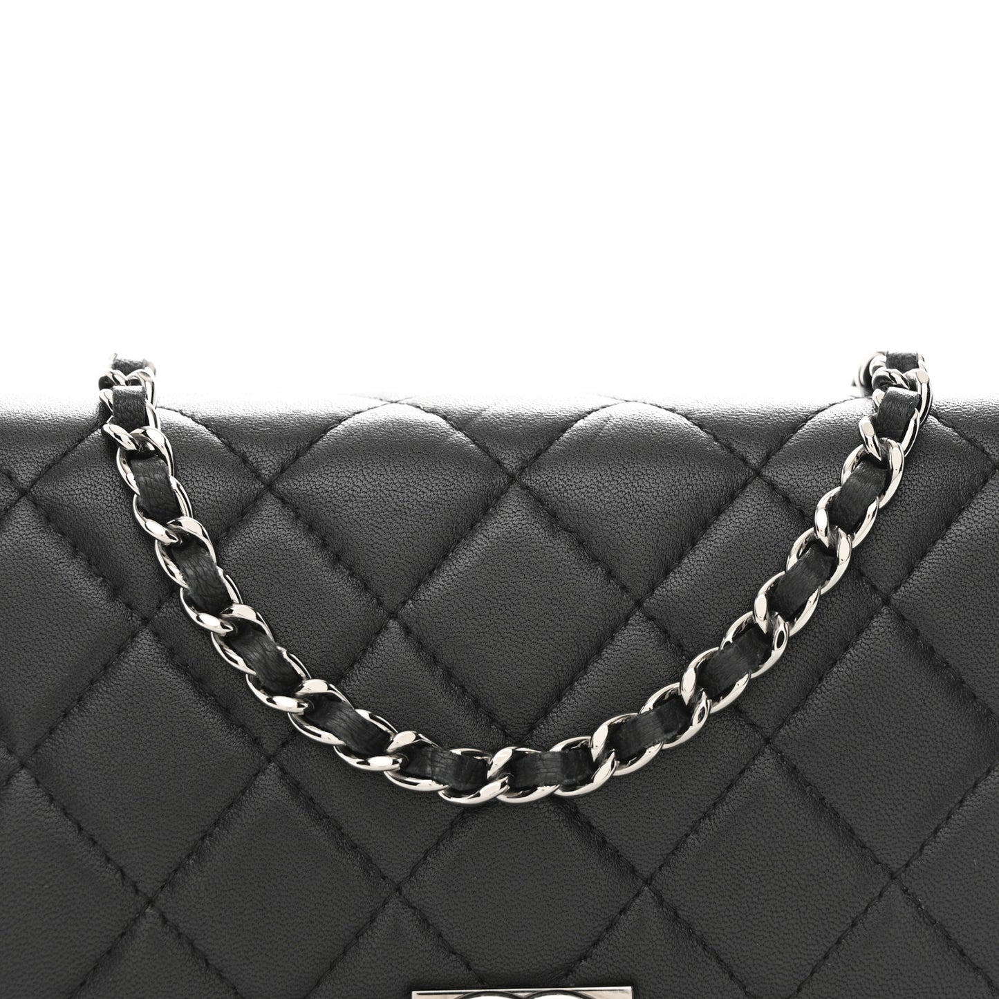 Lambskin Quilted Boy Wallet On Chain WOC Black